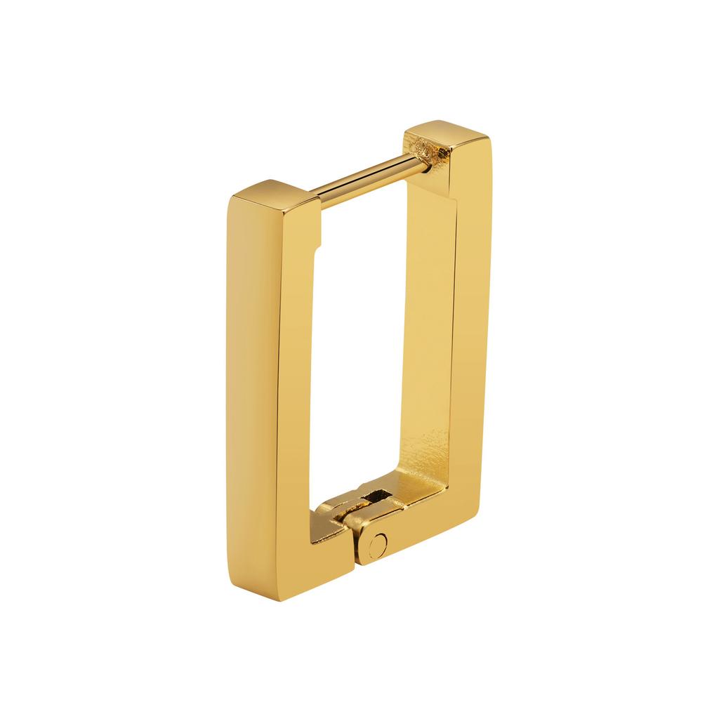 New Stainless Steel Gold Color Geometric Square Hoop Earrings for Women, Minimalist Chic Metal Ear Clip Gifts Trendy Jewelry