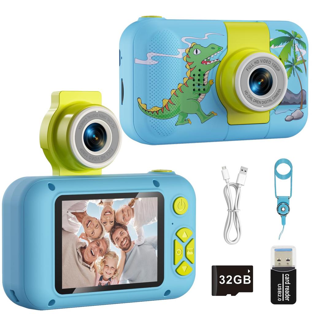 ARNSSIEN Digitální fotoaparát hračka pro věk Zahrnuje 32GB TF Selfie a Video Dárek Dětský 3-12, Karta, Schopnost, X101, Narozeniny/Vánoce