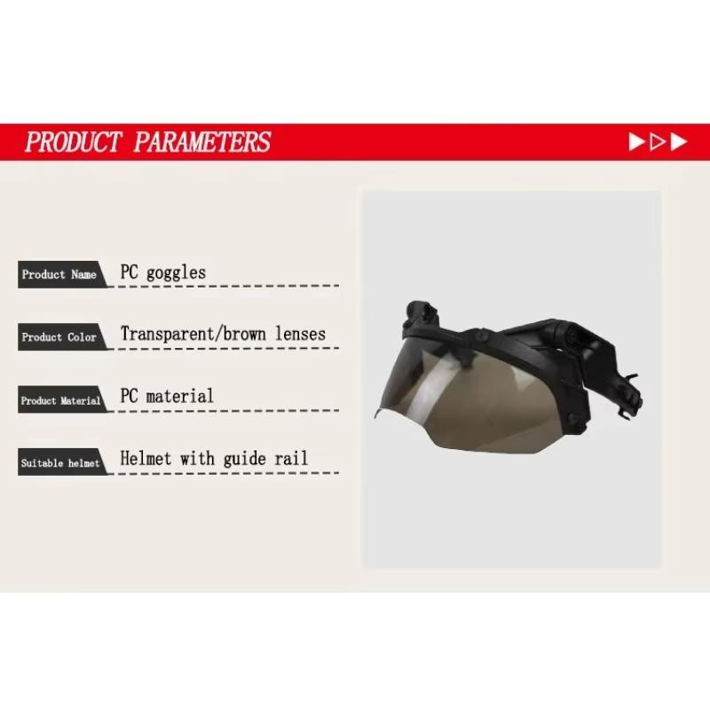 BOOIU Adjustable Tactical Helmet Guide OP Goggles Detachable FAST MICH Helmet Anti Fog and Anti Riot OP CS Protective Goggles