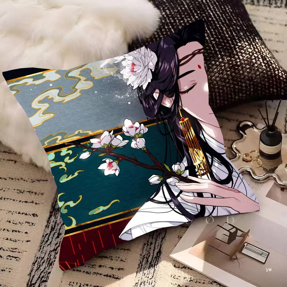 Heavenly Officials Blessing Animation Pillow Case Fashion Square Pillowcase Bedroom Sofa Room Ins Decoration Leisure
