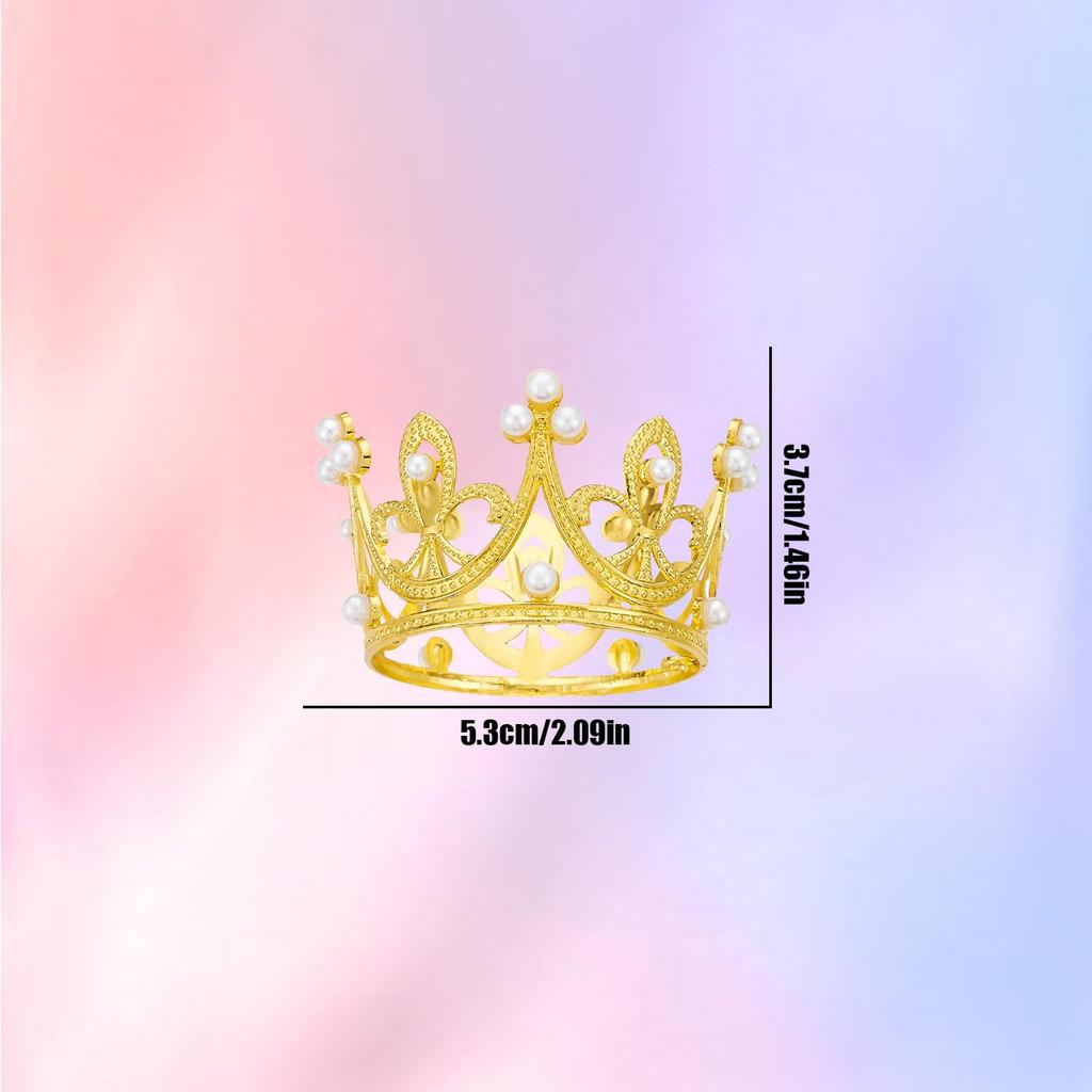 Set of 4 Mini Crown Tiara Decorations, Two Colors: Gold and Silver. Sparkling Cake Topper Tiaras, Cute Hair Accessories, Tiara Decorations for