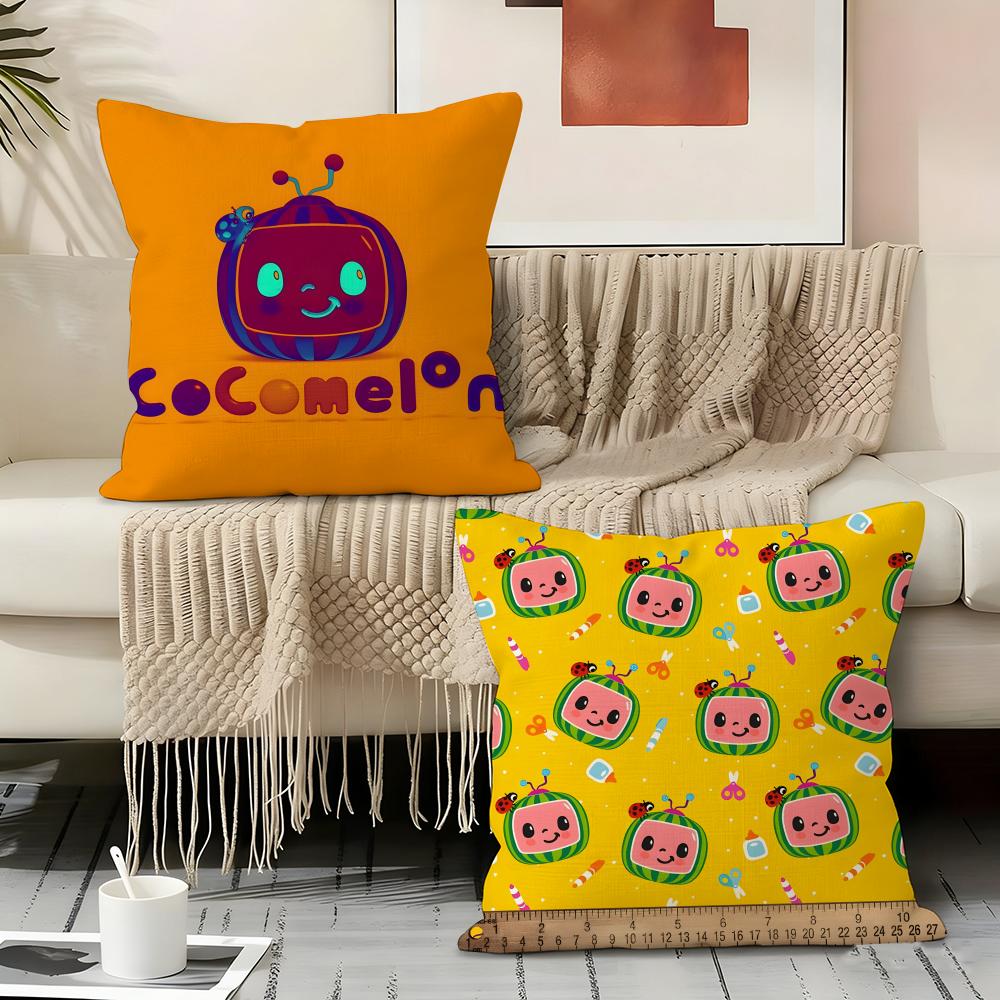 C-cocomelon Cartoon Pillow Case Pillowcase, Double-sided Printed, Sofa Cushion, Bedroom Headboard Pillow