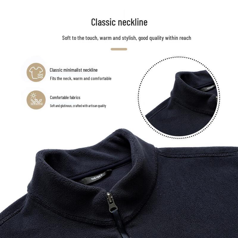 XueZhongFei Men's Warm Double-Sided Brushed Fleece Jacket