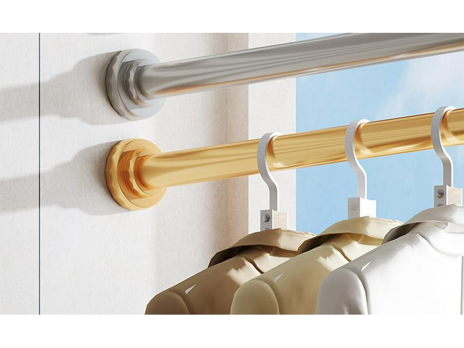 Universelle rostfreie Aluminium-Teleskop-Vorhangstange: Langlebig, Einfach zu installieren für Schlafzimmer und Badezimmer.