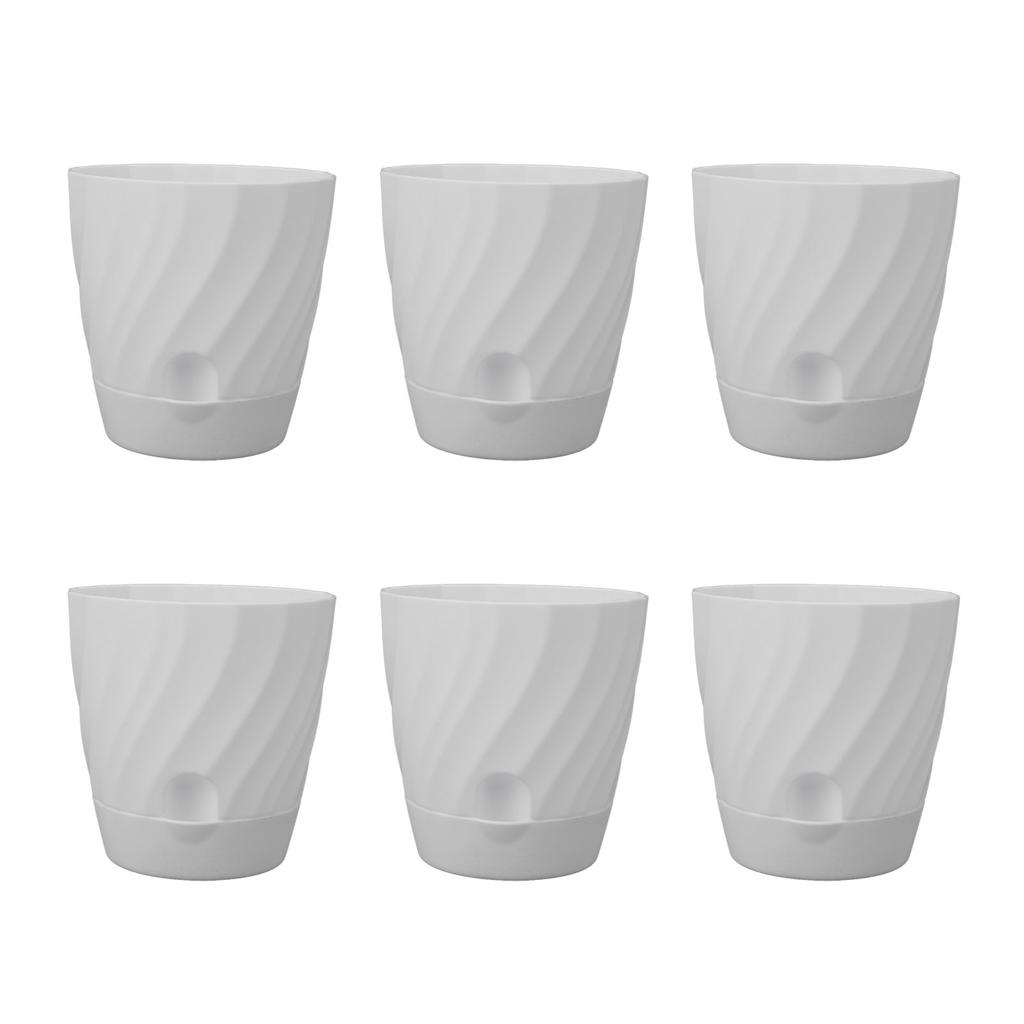 6pcs Plastic Flower Pot Gardening Plant Container Lightweight Plastic Planter for Home Balcony