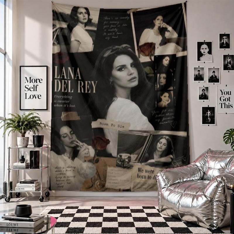 Wandbehang Lana Del Rey Kunst Hängendes Tuch Dekorative Hintergrundabdeckung für Raumdekoration