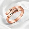 Minimalist Letter Spiral Wrap Inspirational Ring Chic Geometric Personalized Initial Ring