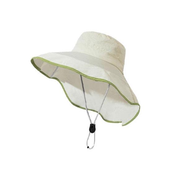 Fisherman Hat Wide Brim Shawl Design Big Head Circumference Quick-Drying Hat Extra Large Brim Neck Shawl Sun Protection Hat