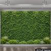 2D Minimalist Green Plant Wall White Tiny Bloom Photo Background
