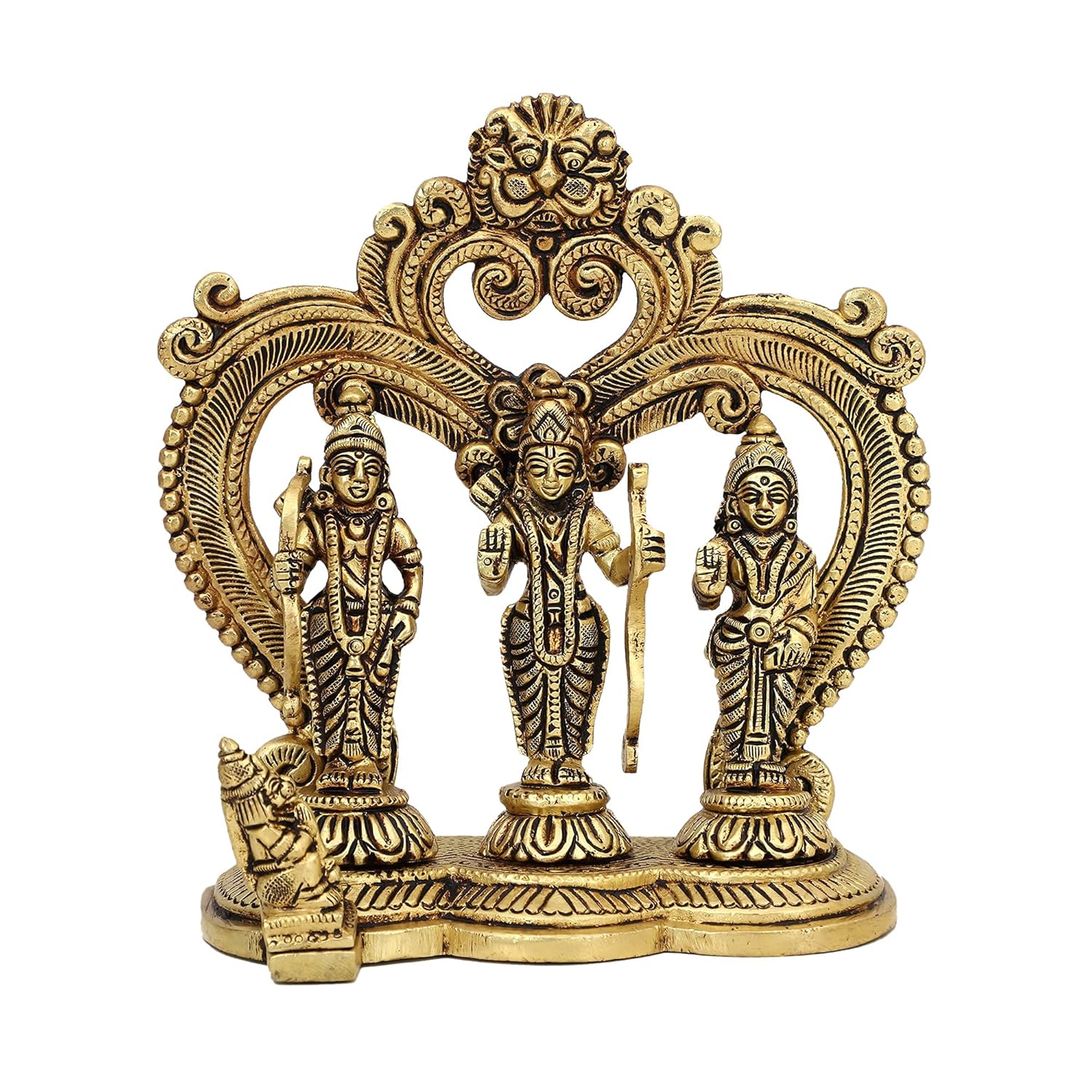 Ram Darbar Brass Hindu God Statue, Bhagwan Ram Sita Lakshman Hanuman Ji Idol