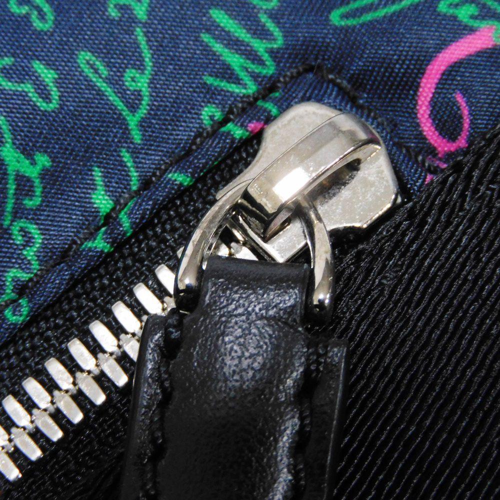 Used 11828 Chillout Nylon Scritto Tote 7924 New Logo All-Over Print Multicolor Shoulder Bag Calligraphy Navy Men's from