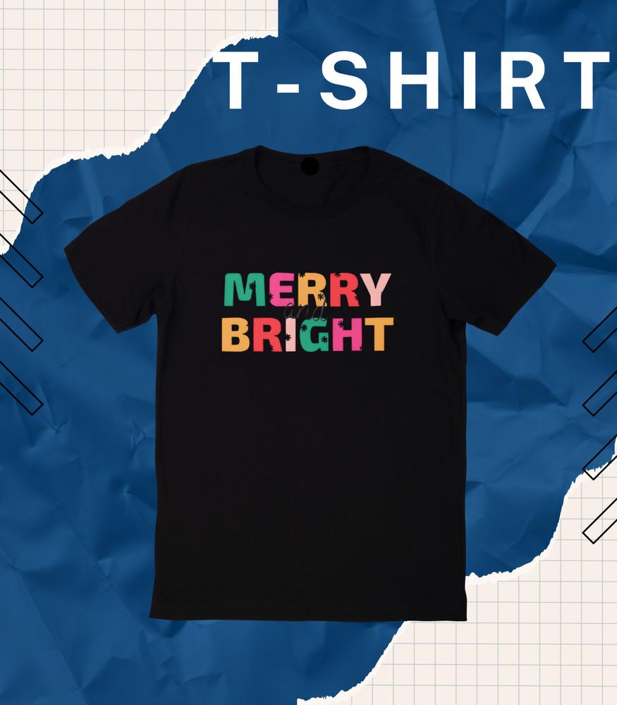 

Merry and Bright Essential 100% Cotton Short Leeve Round Neck T-shirt Chris. M