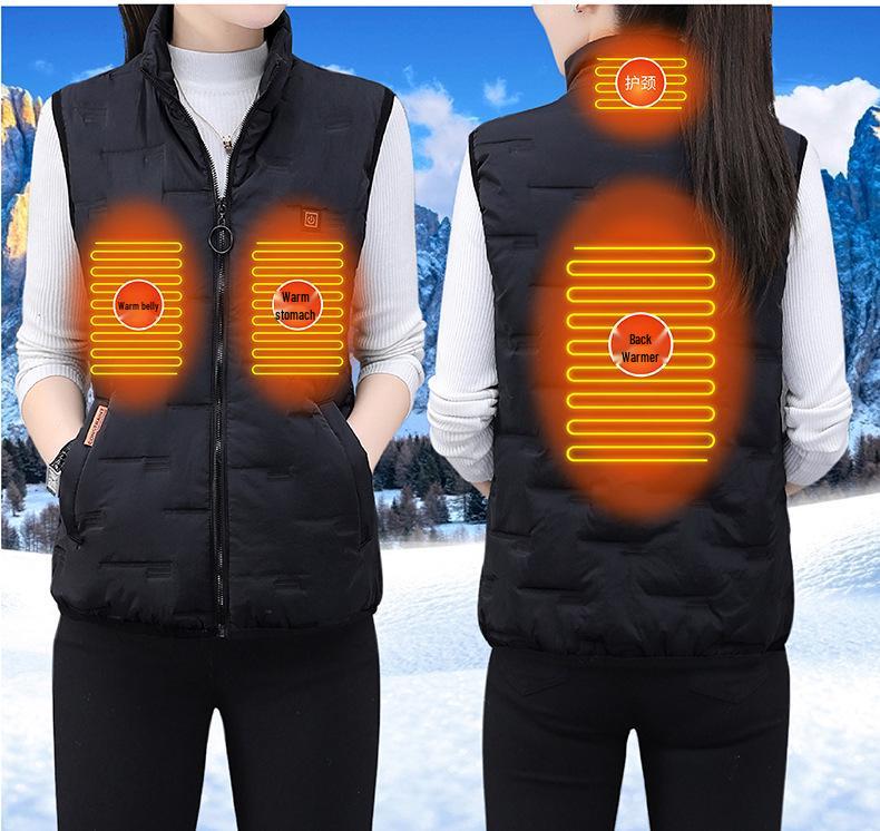 Plus Size Women's Smart Electric Heated Vest with USB Charging - Winter