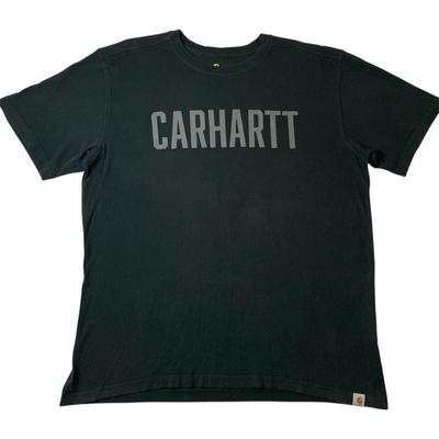 Carhartt Relaxed Fit T Shirt Mens Size Large L Black Spell Out Logo Workwear Tee