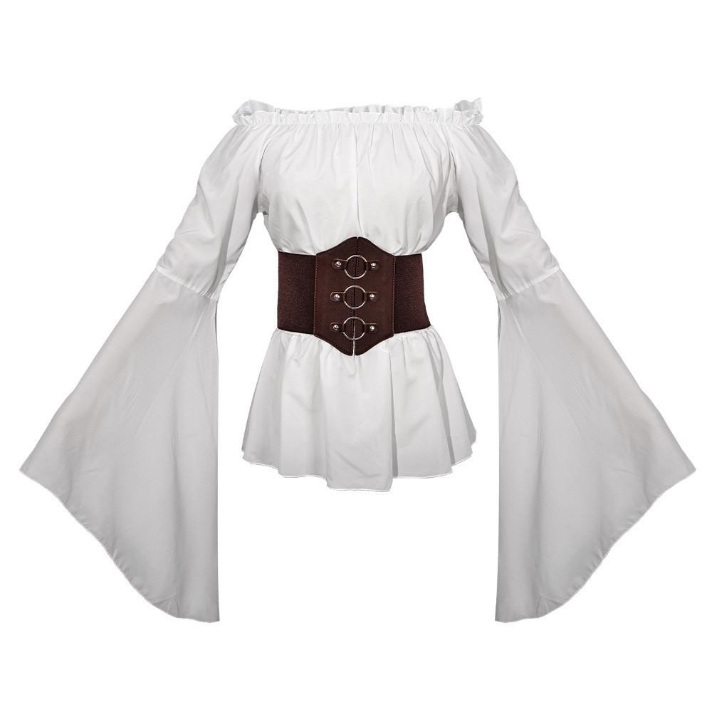 Trendy Pirate Costume Medieval Women's Pirate Shirt Cosplay Clothing
