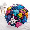 1pc Bunny Vibrant Automatic Open/close Folding Compact Umbrella, 8-Rib Sturdy Canopy, Lightweight Portable, Everyday Use, Gift, 122