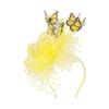 Elegant Feathered Butterfly Bridal Fascinator Hairband With Tulle Design For Wedding Cocktail Parties Formal Occasion