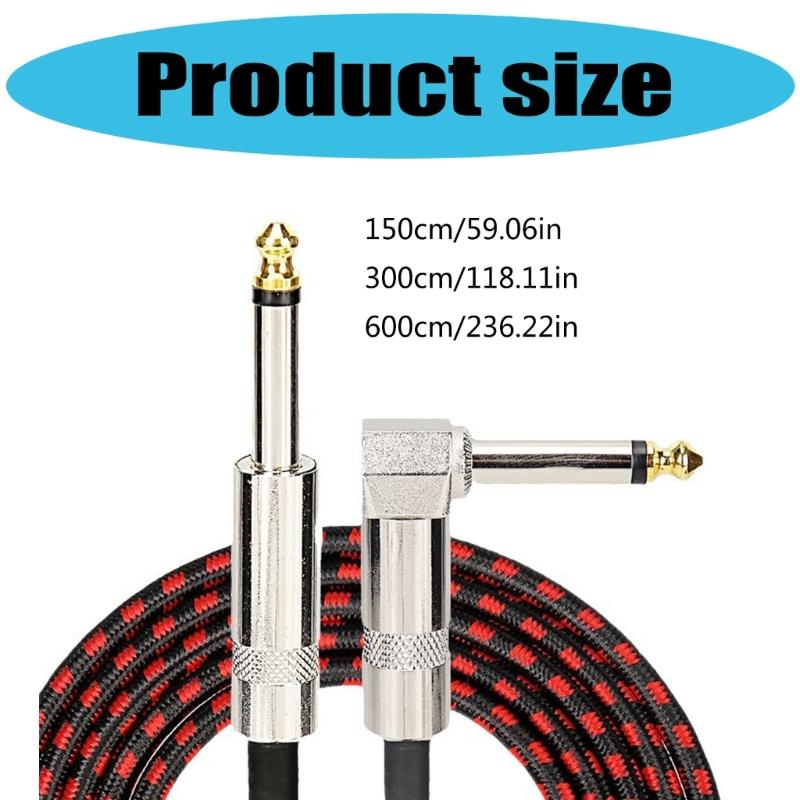 6.35mm To 6.35mm 90 Degree Right Angle Sound Cable For Electric Guitar Basses Mixer 6.35mm Connectors Long Elbow Wire