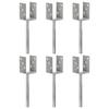 Vidaxl Post Anchors, 6 Pcs., Silver, 7 X 6 X 30 Cm, Steel