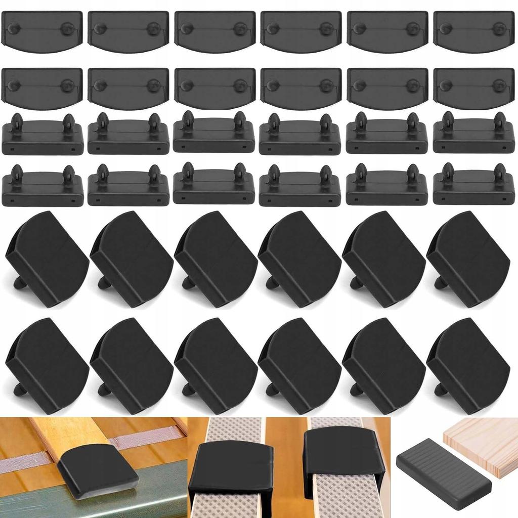 36X WYMIENNE UCHWYTY NAKŁADKI NA POŁAMANĄ LISTWĘ STELAŻ ŁÓŻKA do SYPIALNI