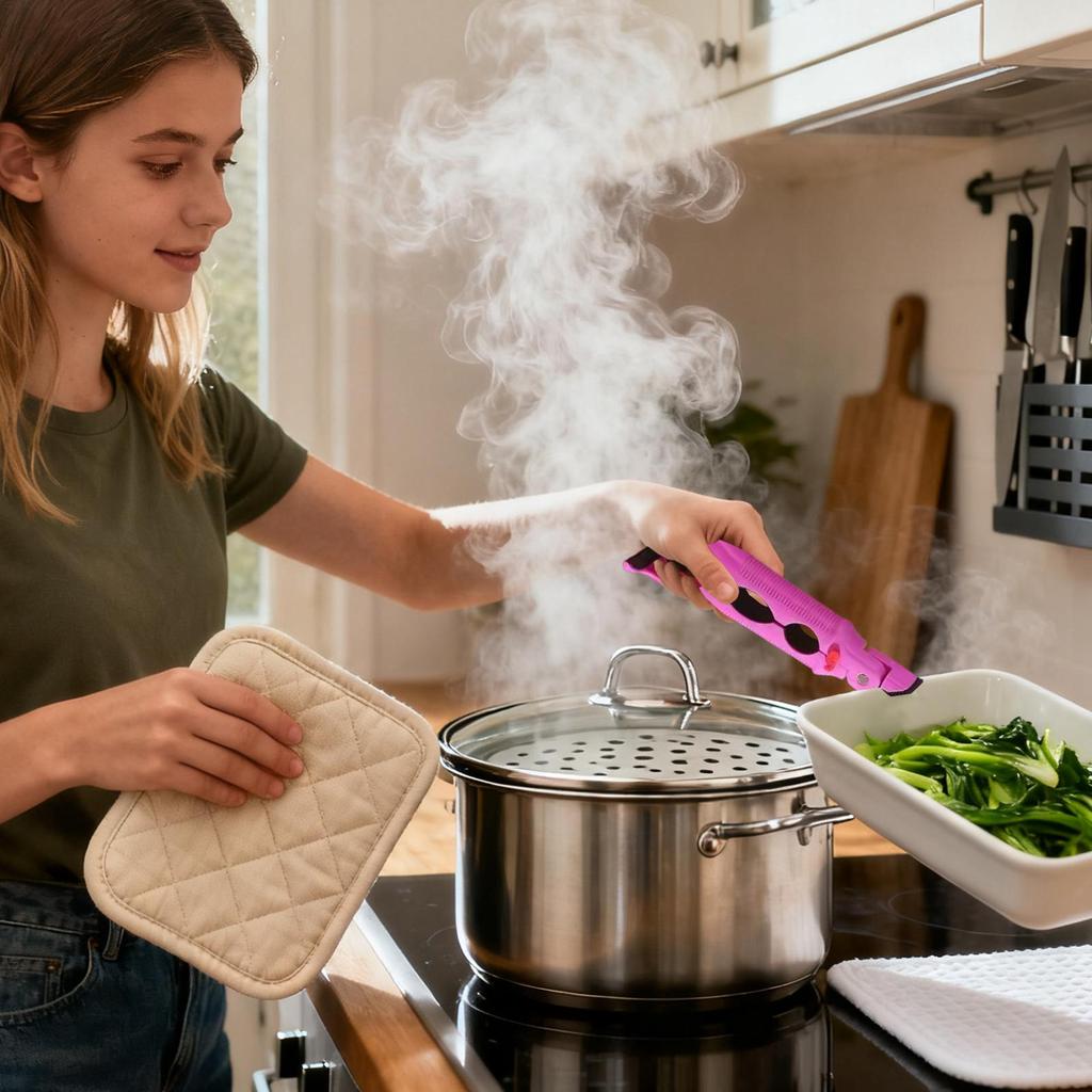 Hot Dish Gripper Anti-Scalding Non-Slip Tongs Hot Bowl Dish Plate Gripper Holder for Microwave Oven Kitchen Stove Top Grill