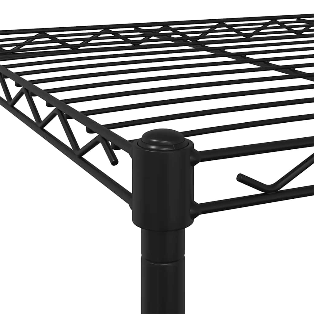 Storage Shelving Unit with 3 Shelves and Casters 60 x 35 x 81 cm Black 150 kg Capacity