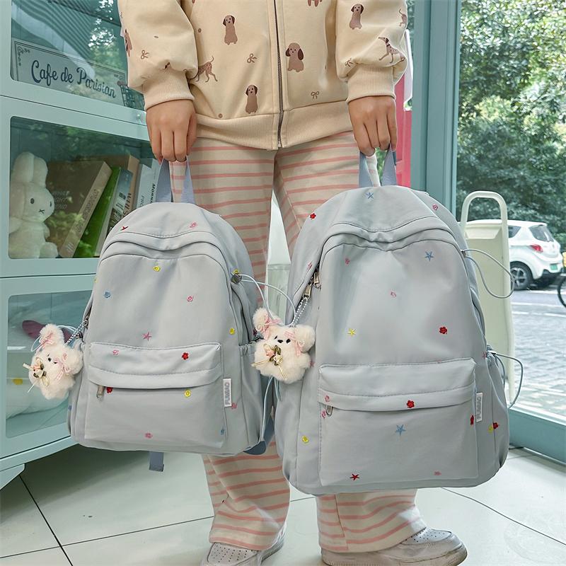 Embroidery Student Schoolbag Women's Large Capacity Backpack