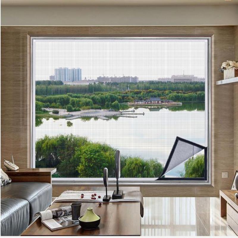 HOT Insect Magnetic Window Screen Window Orotective Net Mesh Curtain Tulle Summer Self-Adhesive Window Curtain Netting