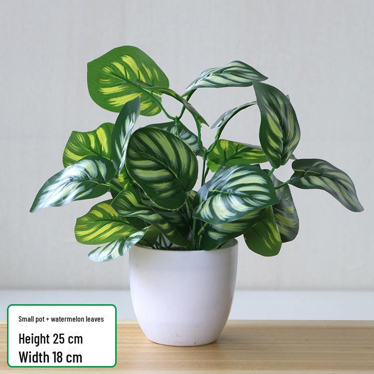 

Искусственный зеленый лист редиса в горшке для украшения гостиной и рабочего стола