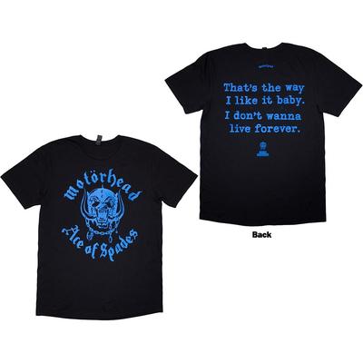 Motörhead Ace Of Spades Lyric T-Shirt Black New