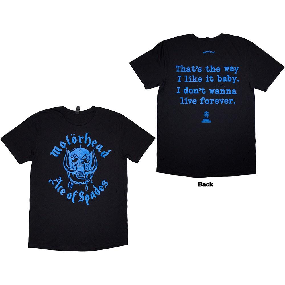 Motörhead Ace Of Spades Lyric T-Shirt Black New S