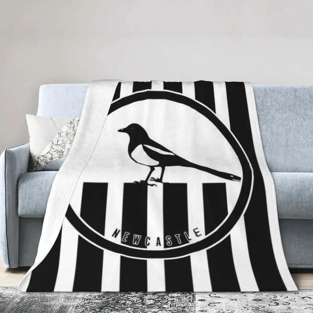 Newcastle - Magpies Decke Weiche Warme Flanelldecke Tagesdecke Bettwäsche für Bett Wohnzimmer Picknick Reise Zuhause Couch