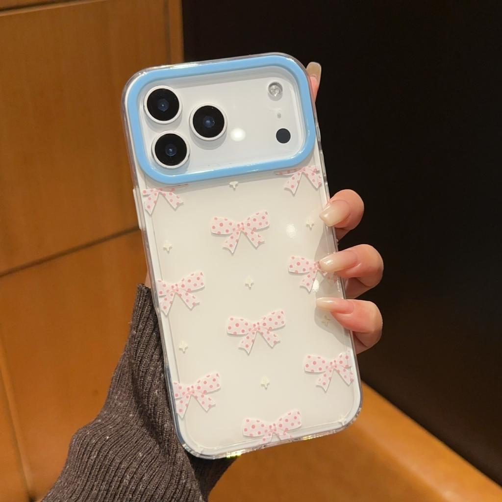 2-in-1 Fresh Small Floral Suitable for Apple 17promax Mobile Phone Case iphone16/Apple 11 Bow