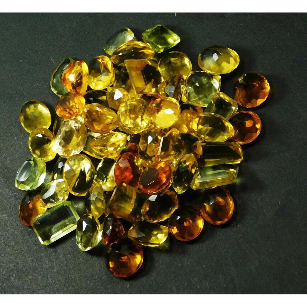 100 Ct Natural Citrine Gemstone Lot Yellow Mix Color & Shape Loose Lot