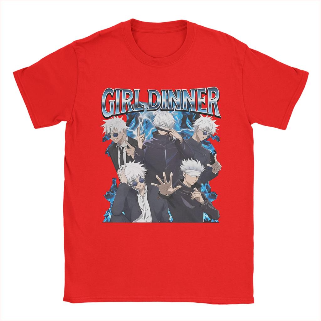 T-shirt Unisex Satoru Gojo Ragazza Cena JJK Anime Fresche Cotone Magliette Manica Corta T-shirt Girocollo Top Taglie Forti