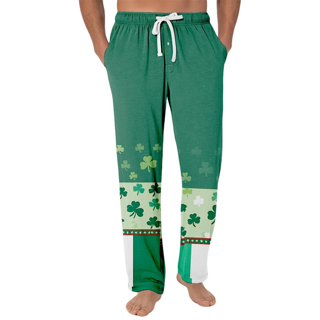 Gestreifte Pyjamahose Nachtwäsche Lässig Kordelzug Elastischer Bund Hose Bequem Gerade Yoga Lockere Hose