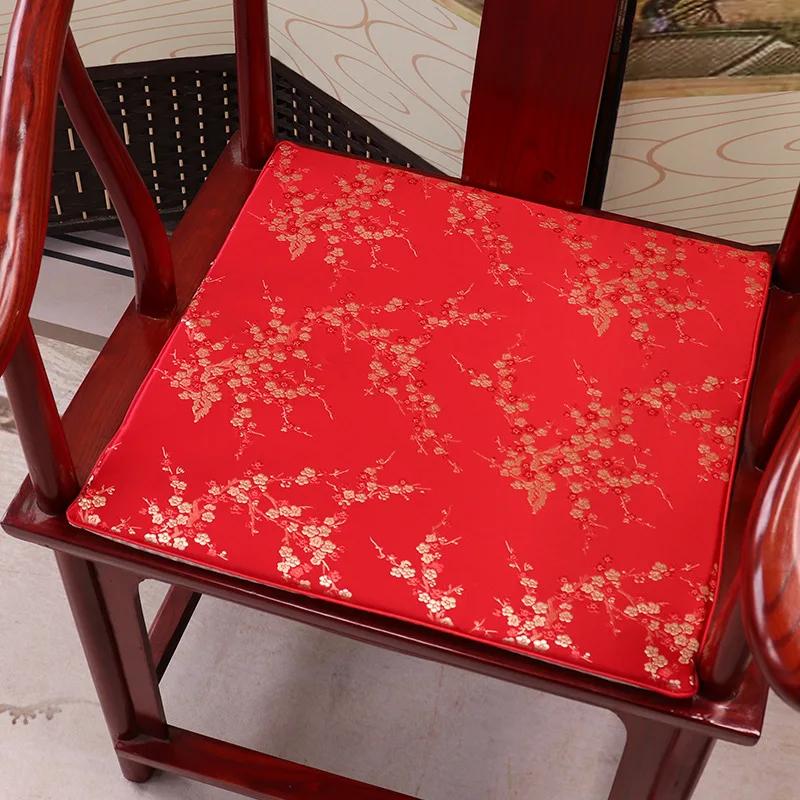 Square Chinese Style Mahogany Sofa Cushion Removable Washable Non-slip Single Seat Cushion Home Chair Pad Soft No Ball No Fading