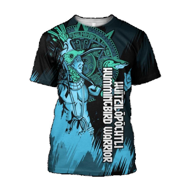 Summer Trend Harajuku Mexican Aztec Quetzon Men's Casual T-shirt Street Fashion Classic Retro O-neck Loose Senior 3D Printed Top