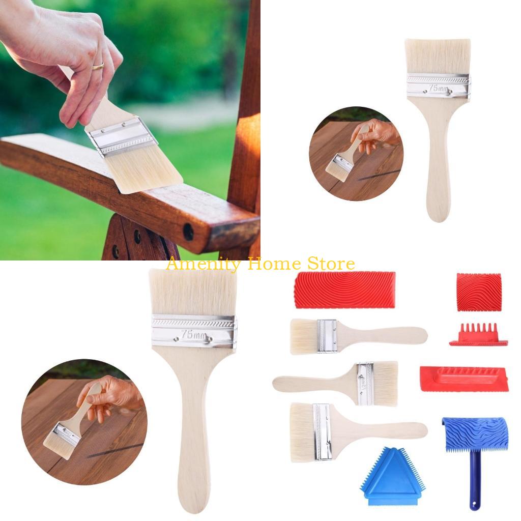 

F26C 9Pcs Graining Painting Tool Set Rubber Empaistic Graining Pattern Roller China Mainland