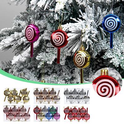 9cm Christmas Glossy Lollipop Painted Christmas Candy Christmas Tree Ornament Pendant