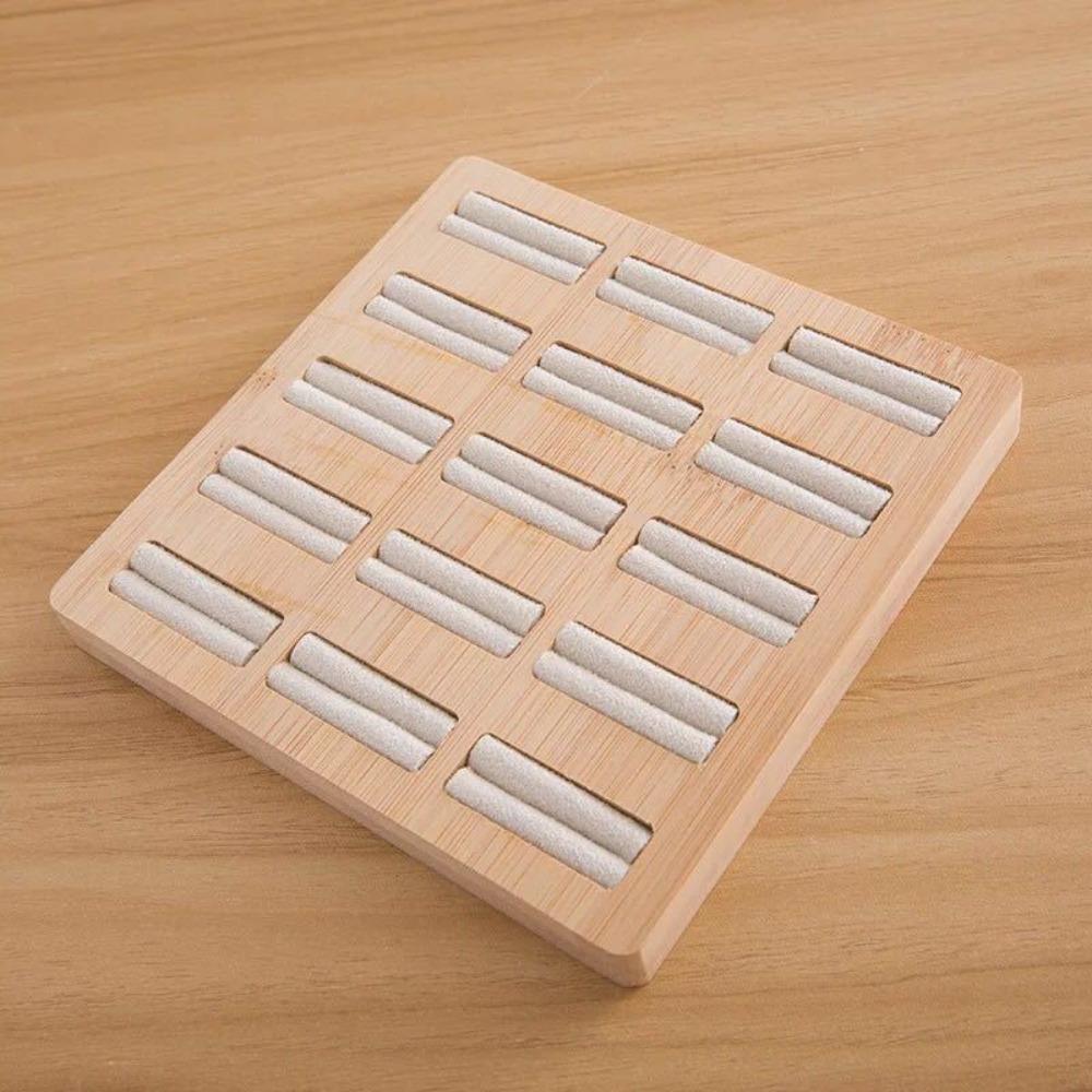 

Деревянная подставка для украшений Изысканный дизайн Органайзер для ювелирных изделий и серег Реквизит для прилавка бежевый