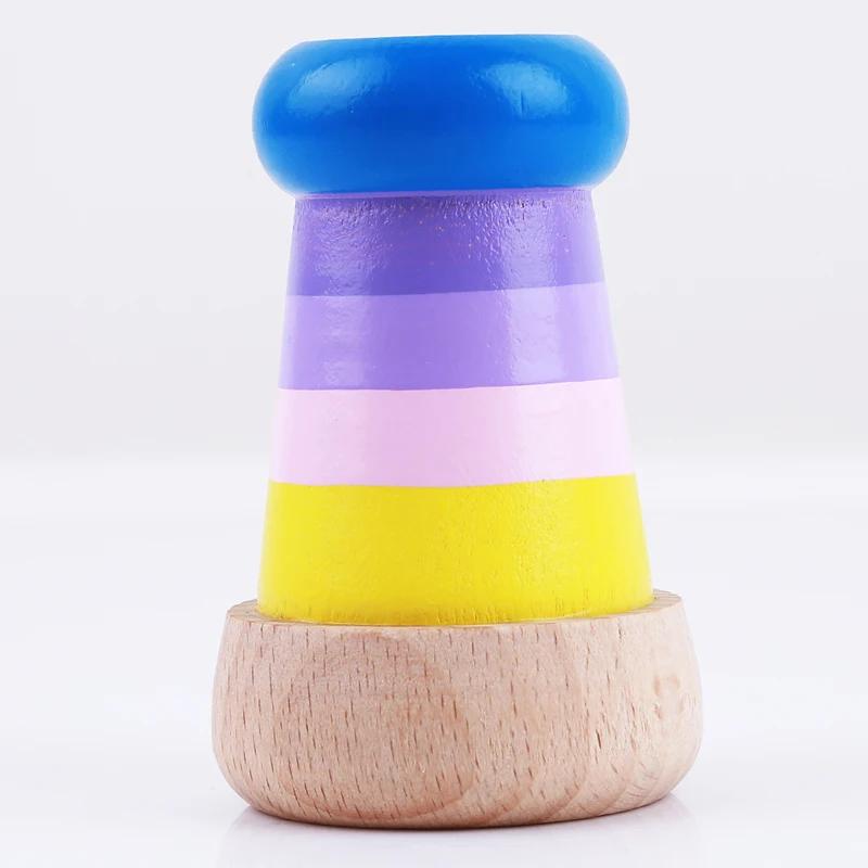 Rainbow Wooden Magical Mini Kaleidoscope Bee Eye Effect Polygon Prism Children Toy