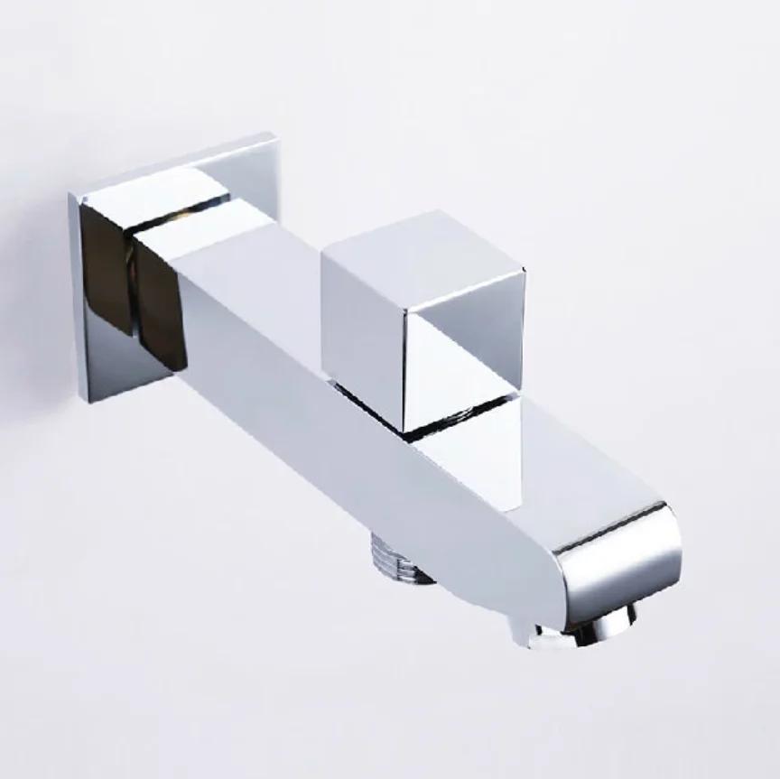Single cold With Diverter Water Outlet Spout Mixer Tap Faucet Filling Angel Valve Connector Chromed Brass Wall Mounted