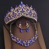Luxury Crown Bridal Jewelry Sets for Women Tiaras and Necklace Earrings Prom Bride Jewelry Set Wedding Dress Accessories