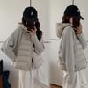 Knitted Splicing Hooded Down Cotton-padded Clothes Women's Short Casual Thick Coat Winter New Light Cotton-padded Clothes