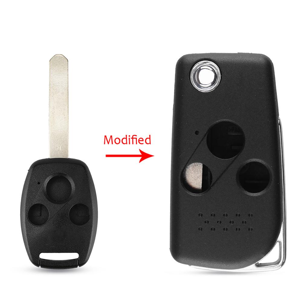 KEYYOU Modified Flip Key 2/3 Buttons For Honda Accord Civic Pilot CITY Jazz FR-V CRV 2007 Key Fob Folding Car Remote Key Shell