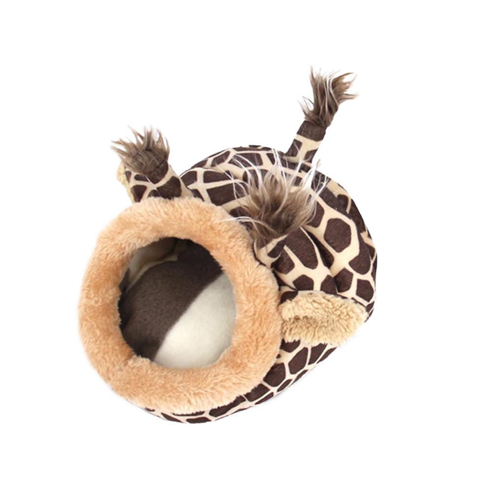 

Mini Warm Sleep Pet Bed House Giraffe Shape Design Long Neck Cushion Pad for Hamster Hedgehog Squirrel Mice Rats Small Animal S