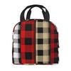Plaid Adult Print Insulated Lunch Bag for School Waterproof Cooler Thermal Lunch Box Women Children Food Container Tote Bags