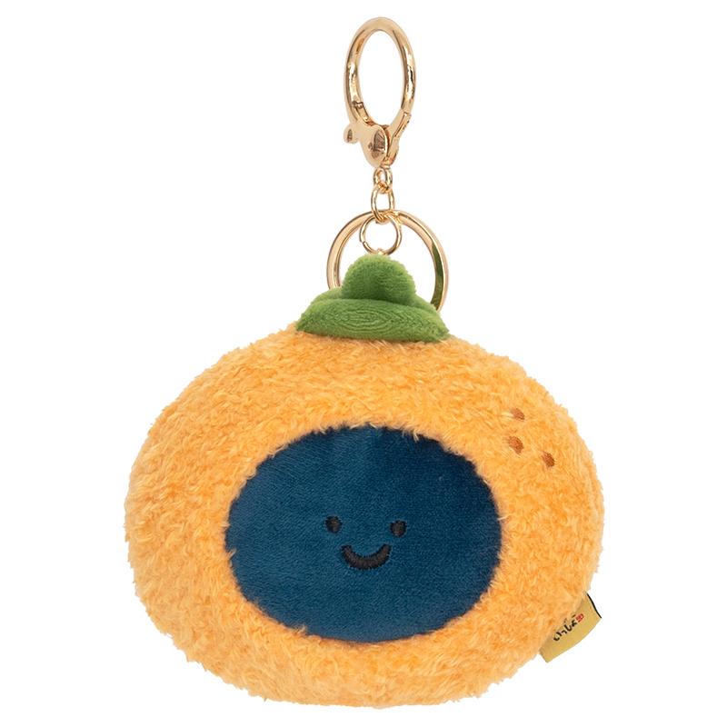 Mini Fruit Orange Elf Plush Toys Soft Fluffy Cartoon Orange Pendanta Lovely Keychain Bags Hanging Decor Funny Gift To Friends