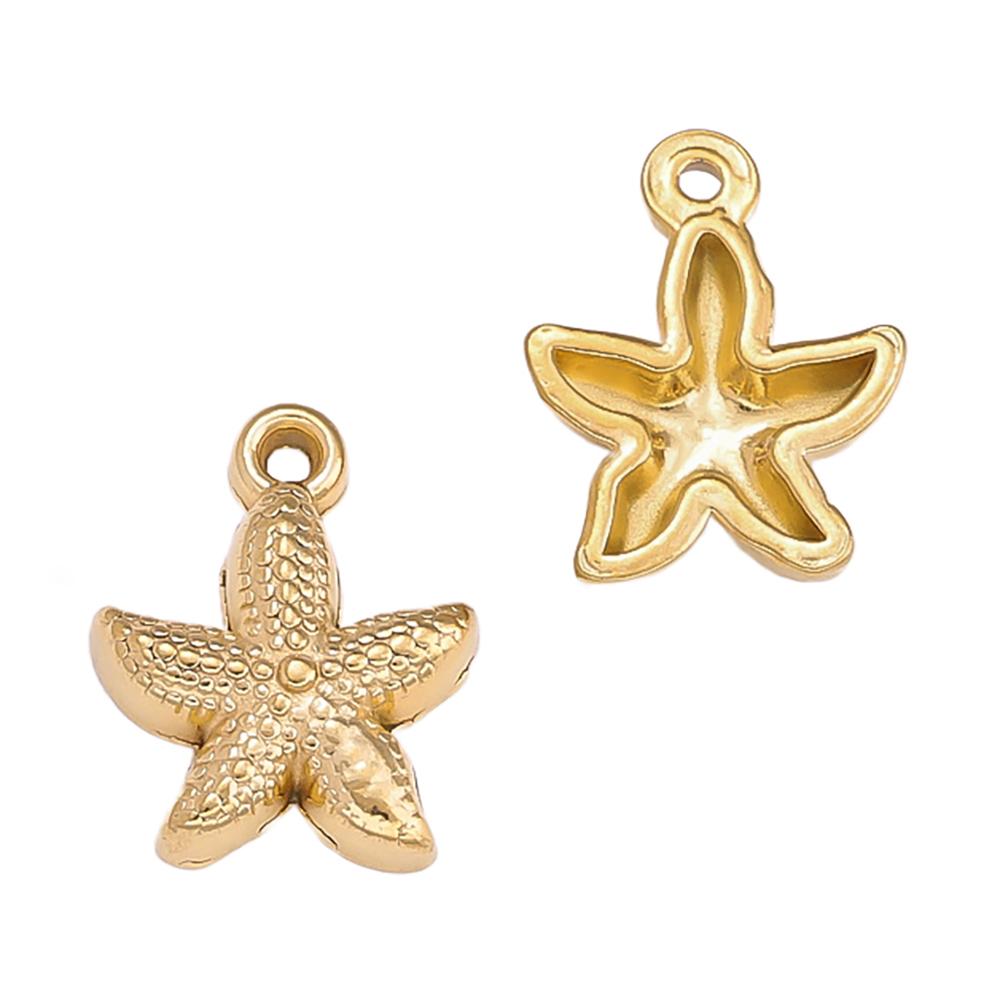2Pcs Stainless Steel Ocean Theme Shell Starfish Turtle Conch Charms for DIY Handmade Earring Necklace Bracelet Jewelry Making